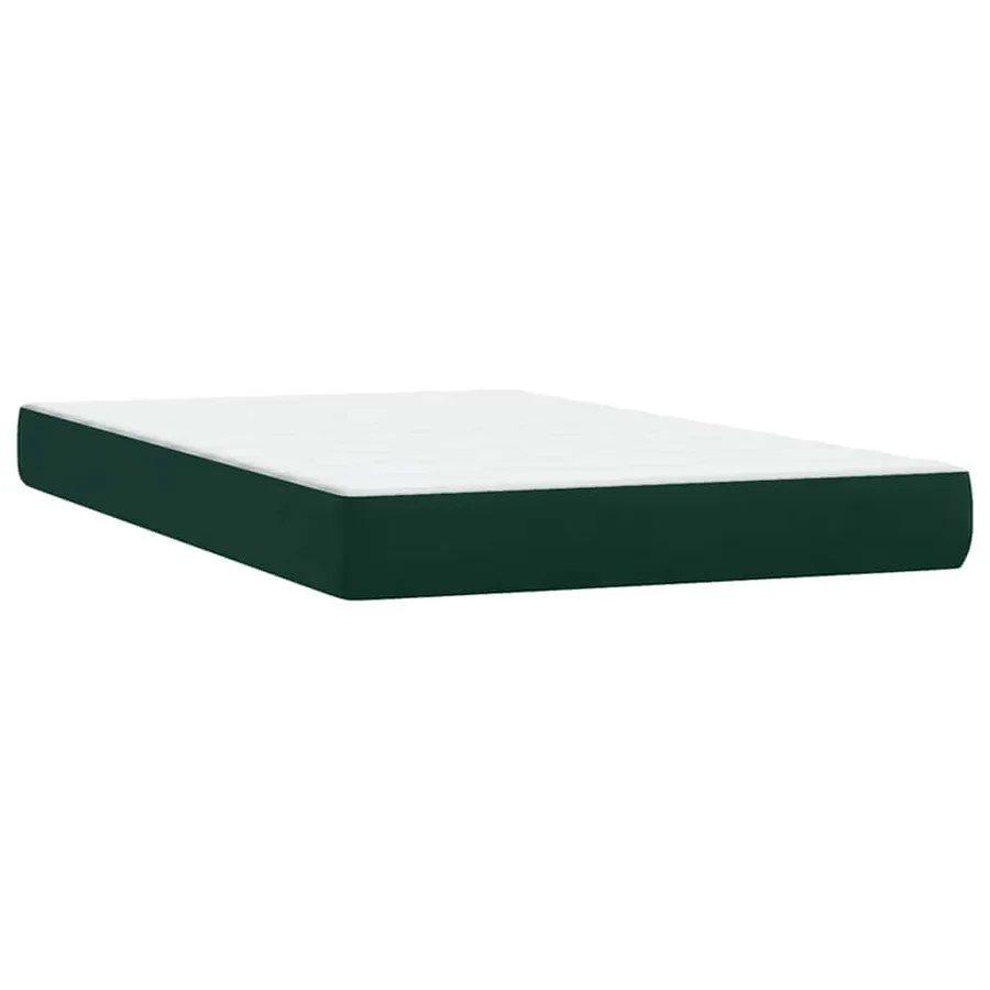 Sommier à lattes de lit et matelas et LED vert foncé 120x210cm velours - 8