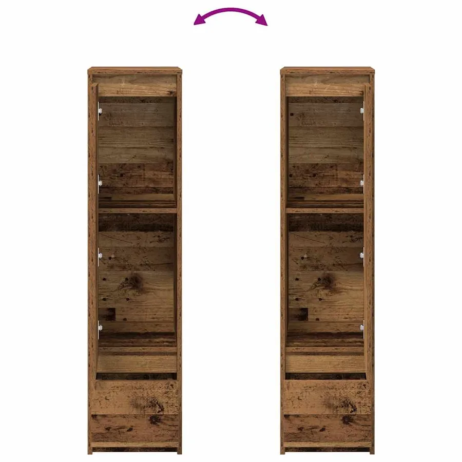 Buffet haut 29,5x34x119,5 cm vieux bois bois d'ingénierie - 9