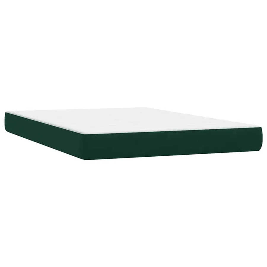 Sommier à lattes de lit et matelas vert foncé 140x210cm velours - 7