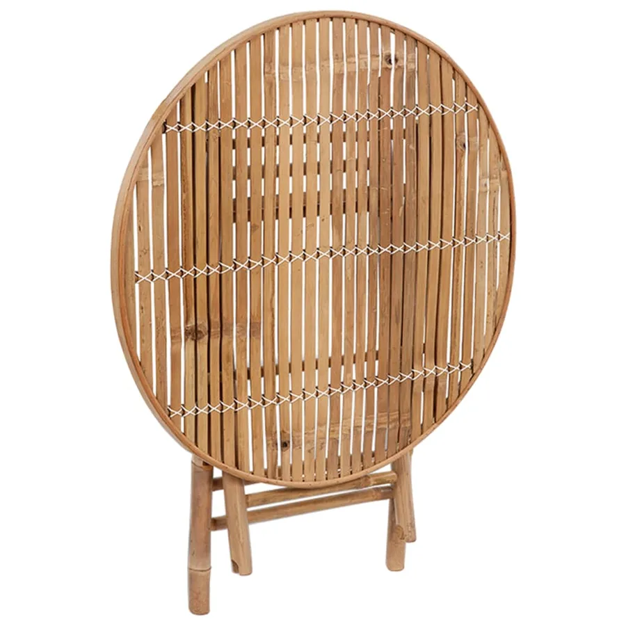 Ensemble à manger d'extérieur pliable 5pcs avec coussins Bambou - 13