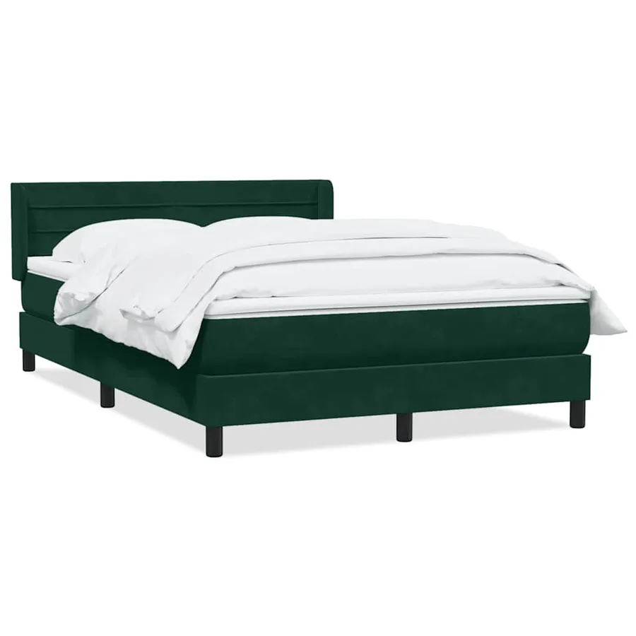 Sommier à lattes de lit et matelas vert foncé 140x210cm velours - 2