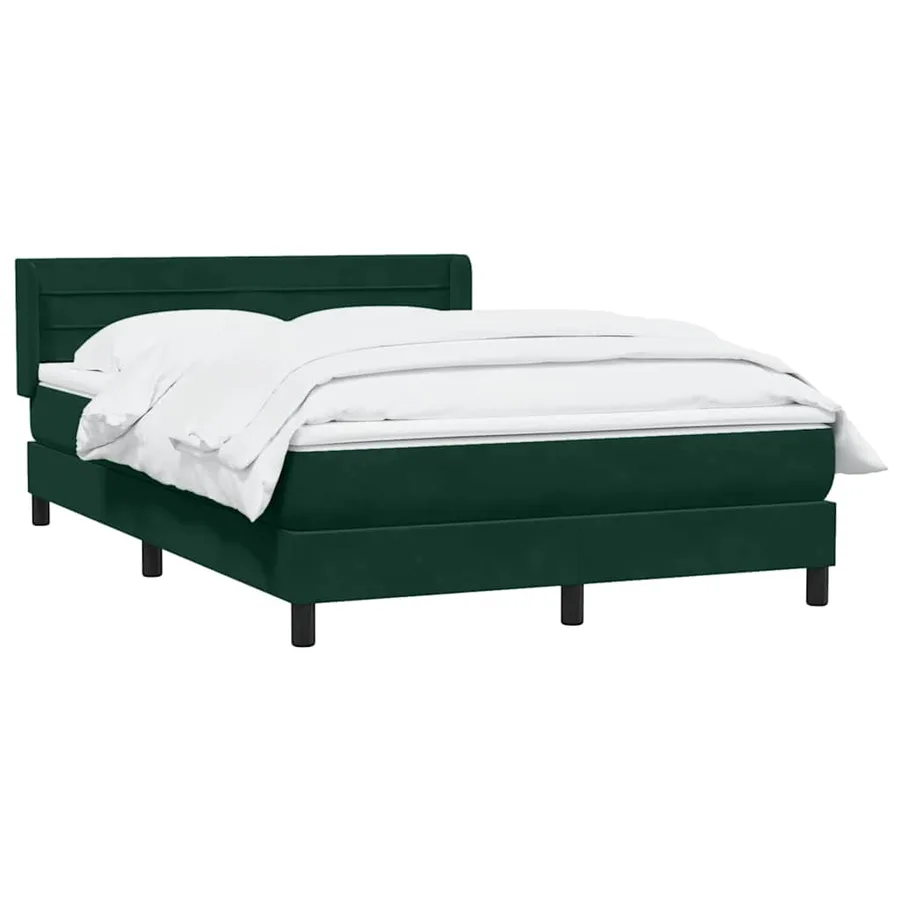 Sommier à lattes de lit et matelas vert foncé 140x210cm velours - 3
