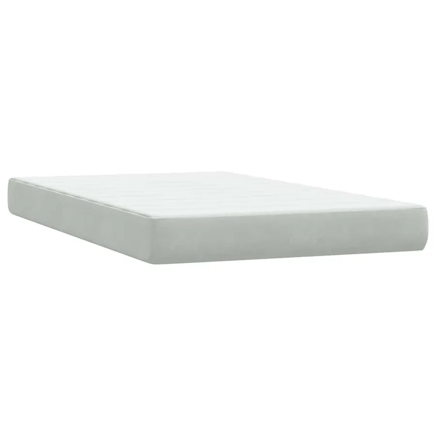 Sommier à lattes de lit et matelas gris clair 120x210cm velours - 7