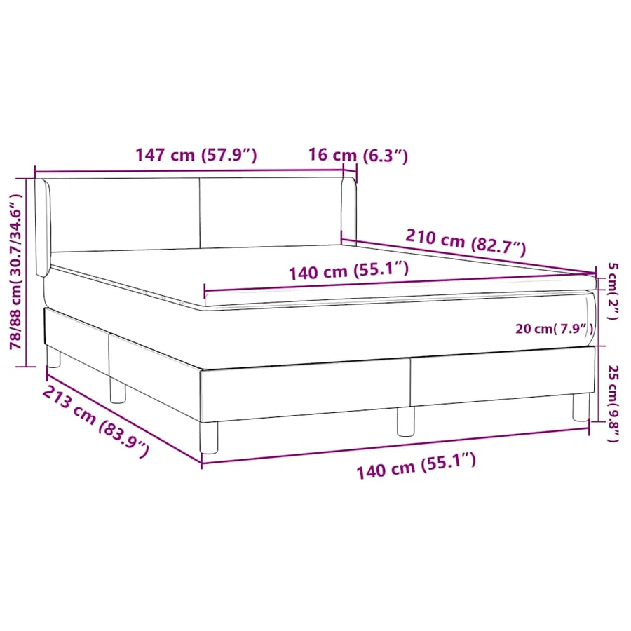 Sommier à lattes de lit et matelas vert foncé 140x210cm velours - 12