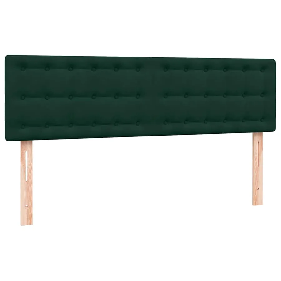 Sommier à lattes de lit et matelas et LED vert foncé 140x210cm velours - 7