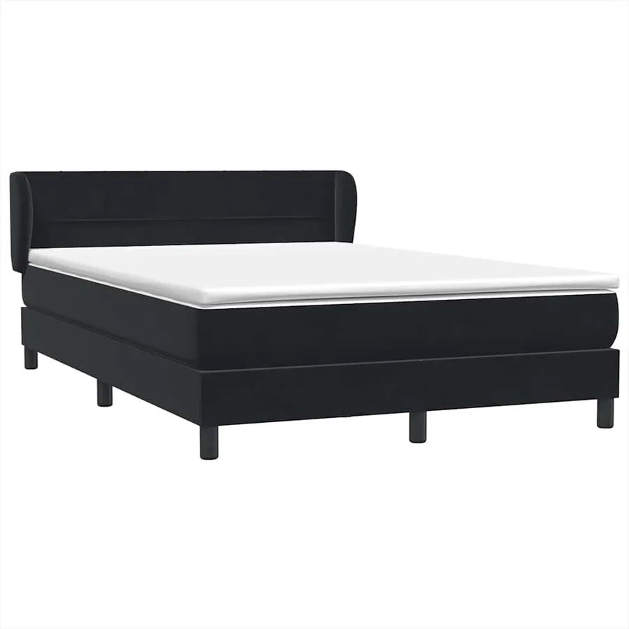 Sommier à lattes de lit avec matelas noir 160x210 cm velours - 4