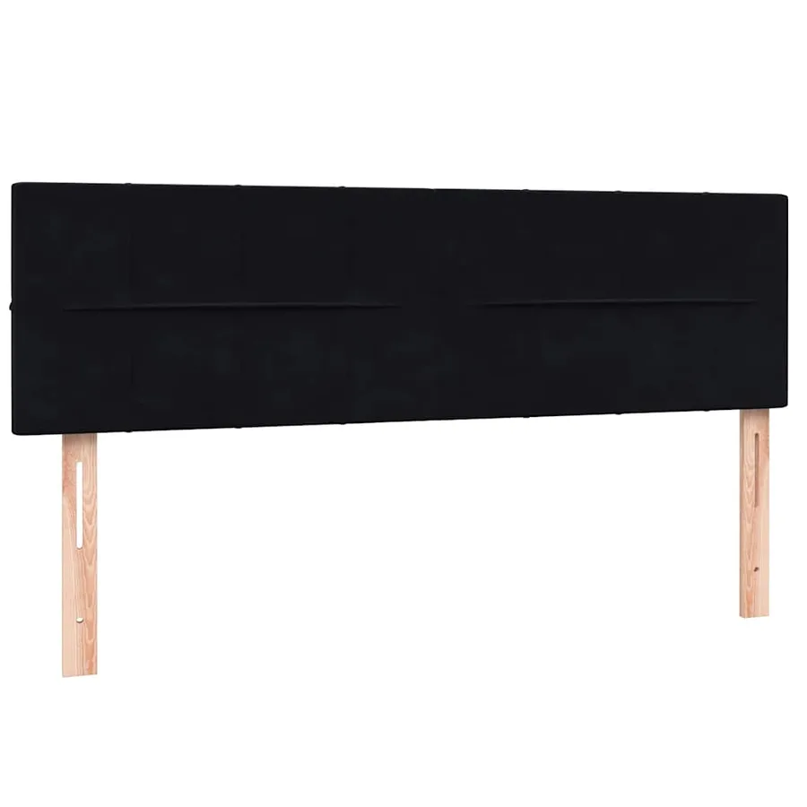 Sommier à lattes de lit avec matelas noir 160x210 cm velours - 7