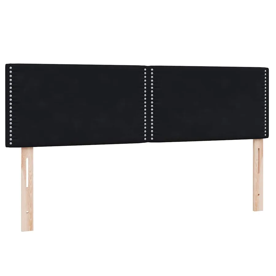 Sommier à lattes de lit avec matelas noir 160x210 cm velours - 6