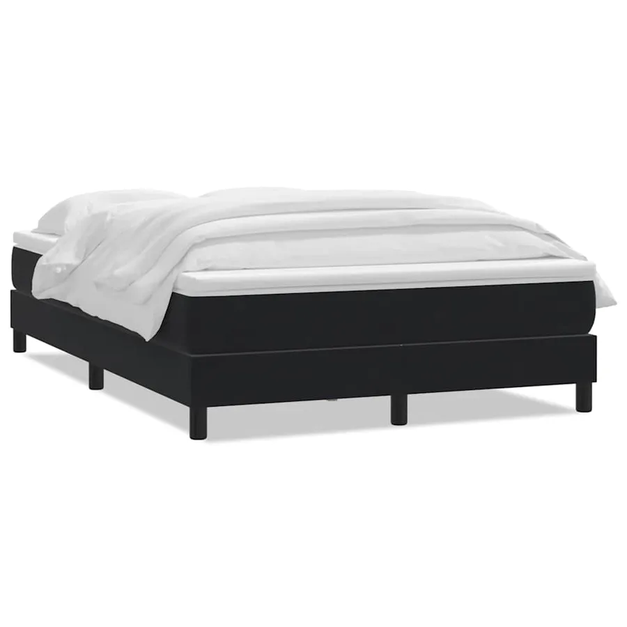 Sommier à lattes de lit avec matelas noir 160x210 cm velours - 2