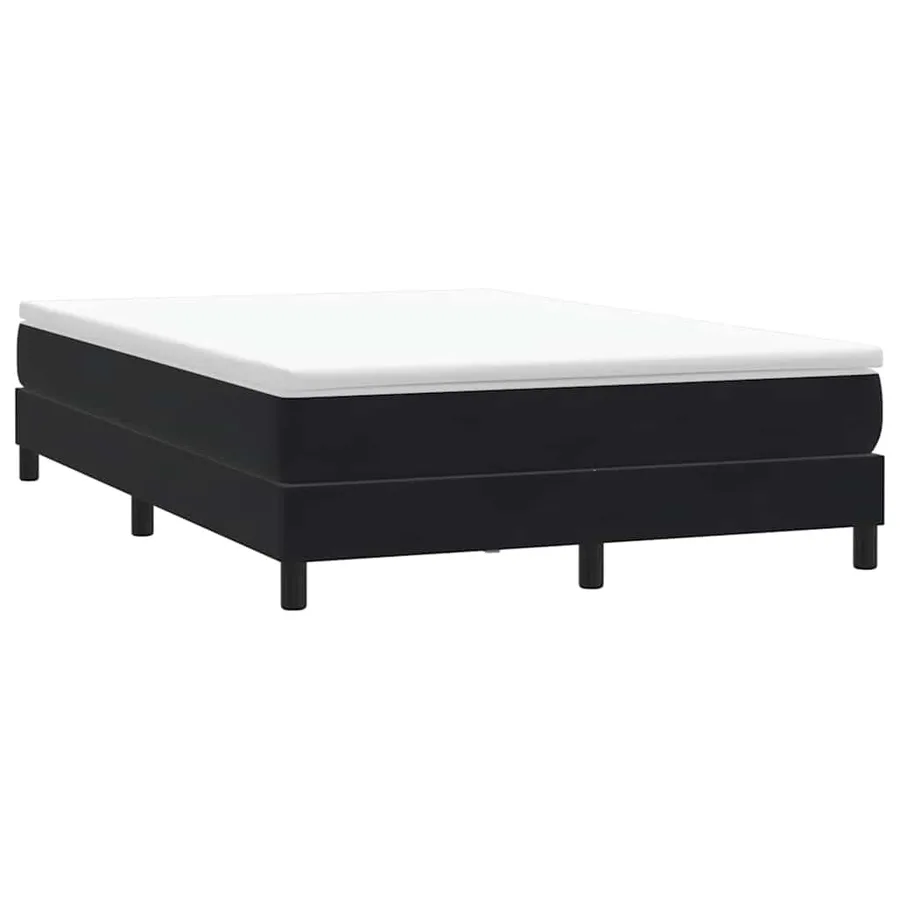 Sommier à lattes de lit avec matelas noir 160x210 cm velours - 5