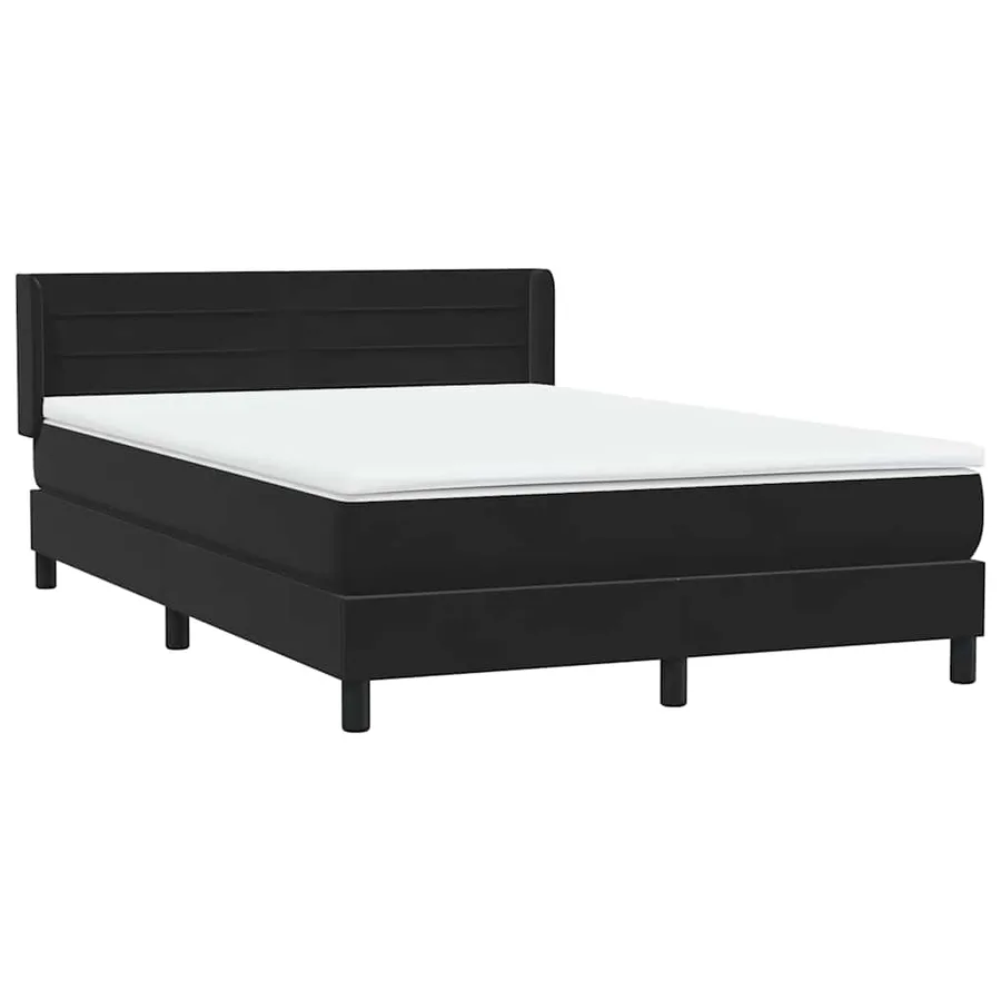 Sommier à lattes de lit avec matelas noir 160x210 cm velours - 4