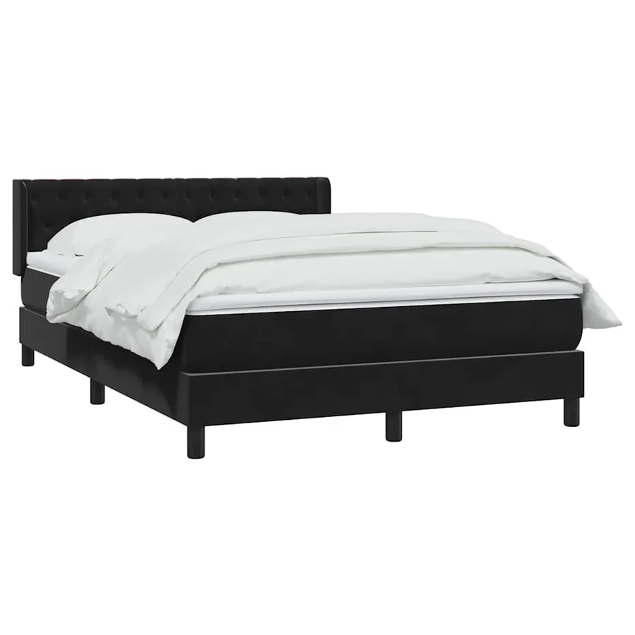 Sommier à lattes de lit avec matelas noir 160x210 cm velours - 3