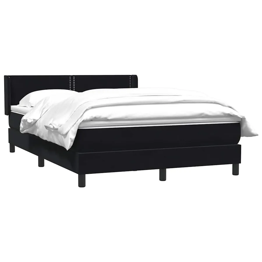 Sommier à lattes de lit avec matelas noir 160x210 cm velours - 3