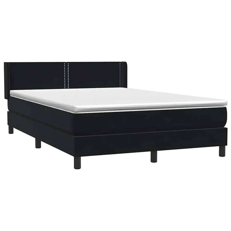 Sommier à lattes de lit avec matelas noir 160x210 cm velours - 4