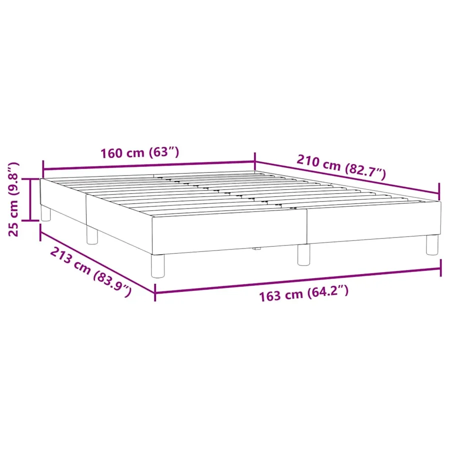 Sommier à lattes de lit sans matelas noir 160x210 cm velours - 10