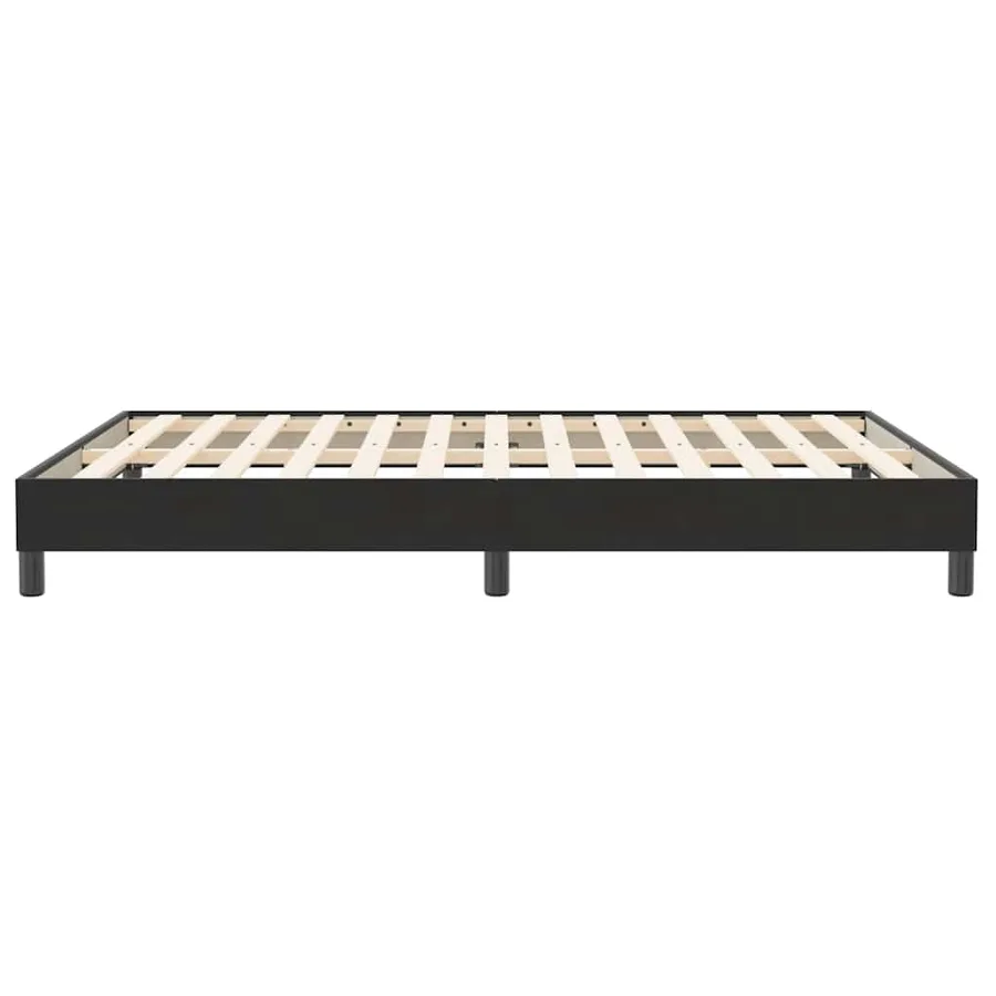 Sommier à lattes de lit sans matelas noir 160x210 cm velours - 6