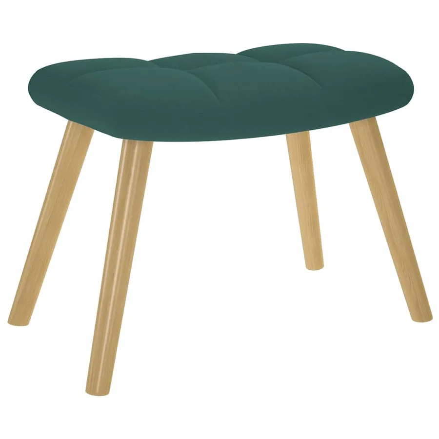 Chaise de relaxation avec repose-pied Vert foncé Tissu - 5