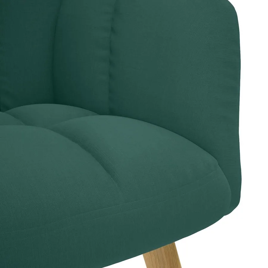 Chaise de relaxation avec repose-pied Vert foncé Tissu - 8