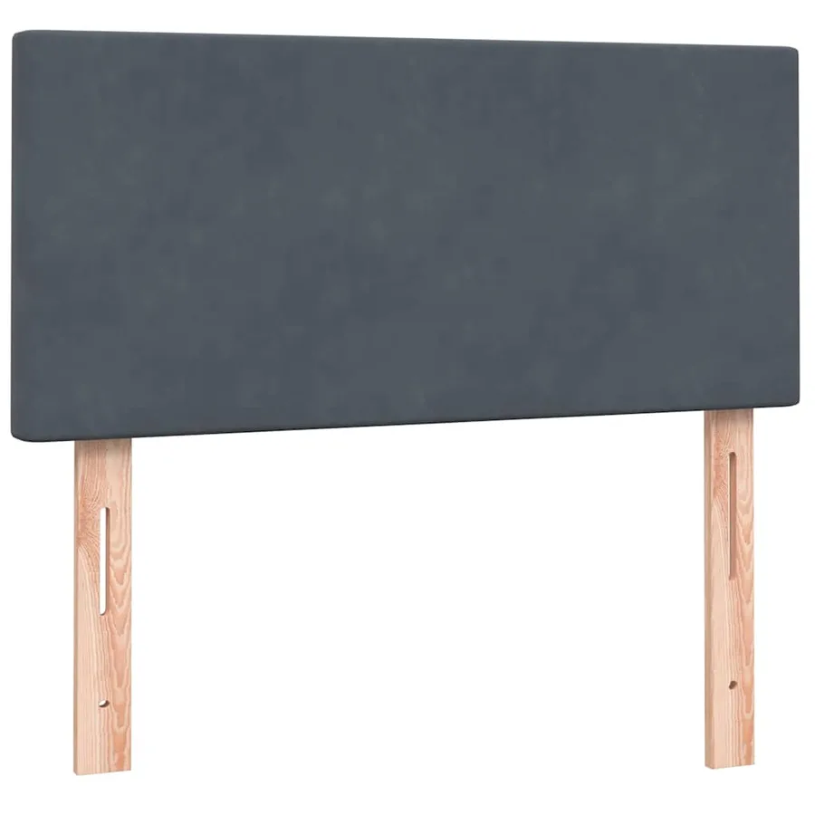 Sommier à lattes de lit et matelas et LED gris foncé 90x220 cm velours - 7