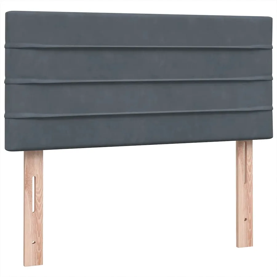 Sommier à lattes de lit et matelas gris foncé 90x220 cm velours - 7