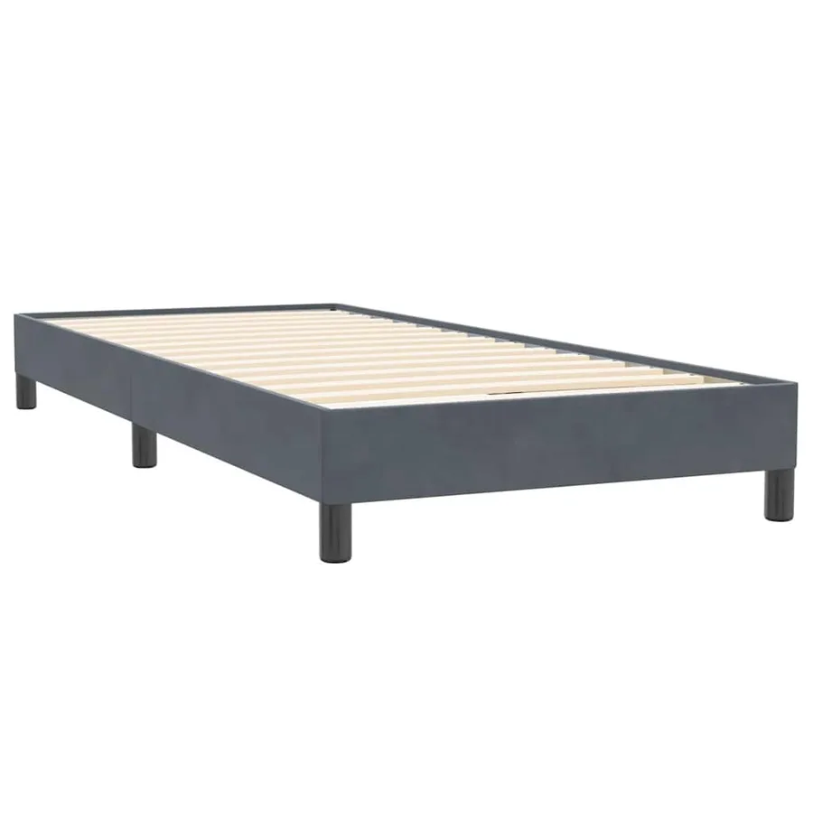 Sommier à lattes de lit et matelas et LED gris foncé 90x220 cm velours - 6