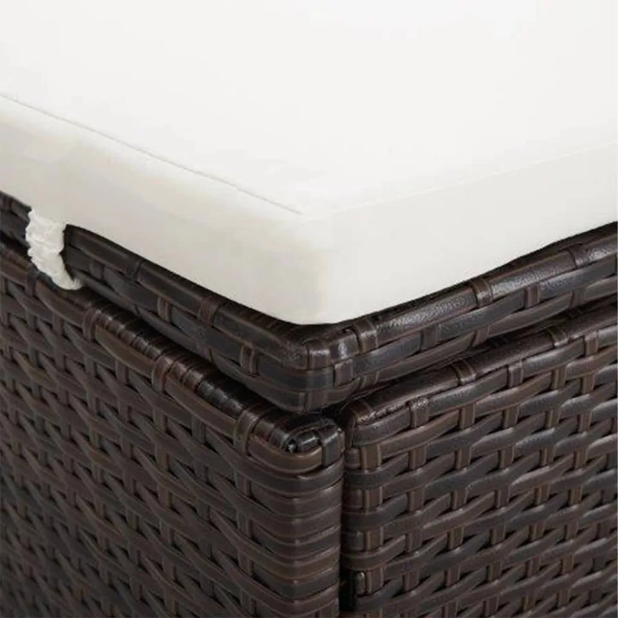 Transat à 2 places avec coussin Résine tressée Marron - 8