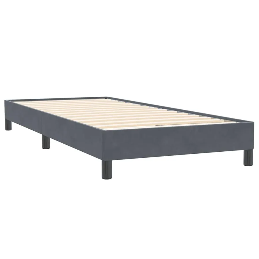 Sommier à lattes de lit et matelas et LED gris foncé 90x220 cm velours - 6