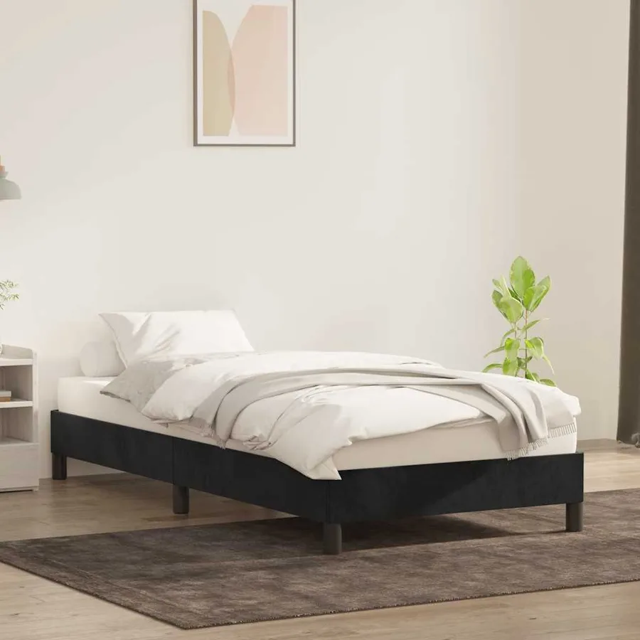 Cadre de lit sans matelas noir 80x220 cm velours - 3