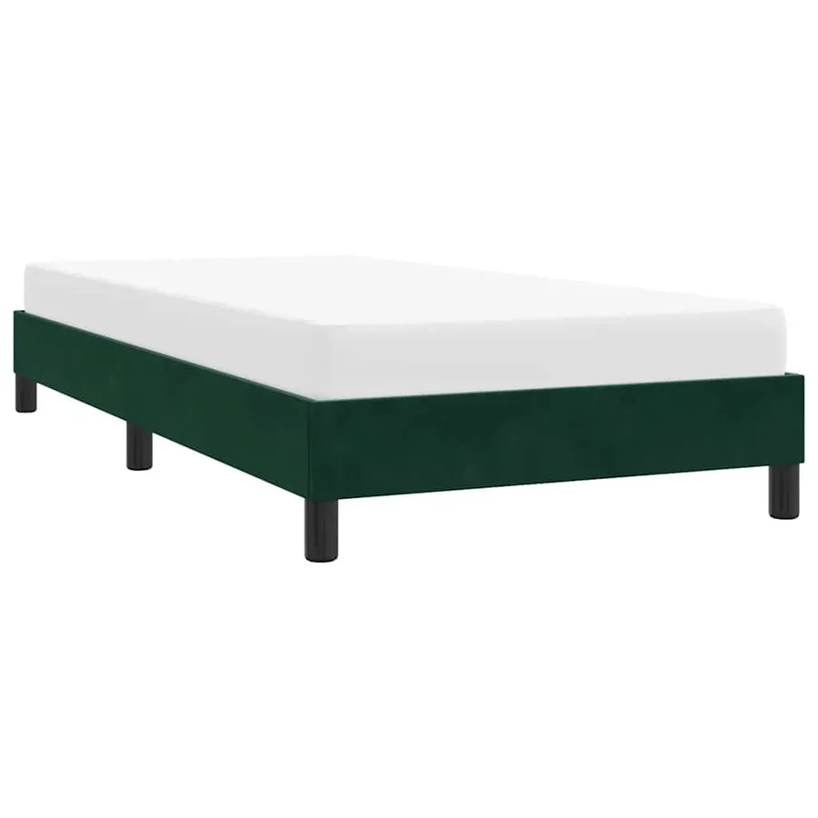 Cadre de lit sans matelas vert foncé 80x210 cm velours - 4