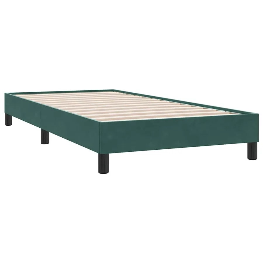 Sommier à lattes de lit et matelas et LED vert foncé 80x210 cm velours - 6