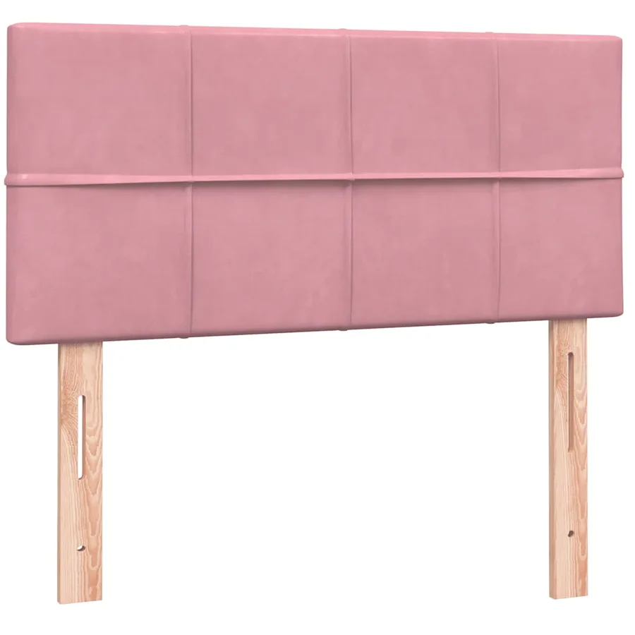 Sommier à lattes de lit avec matelas rose 90x220 cm velours - 6