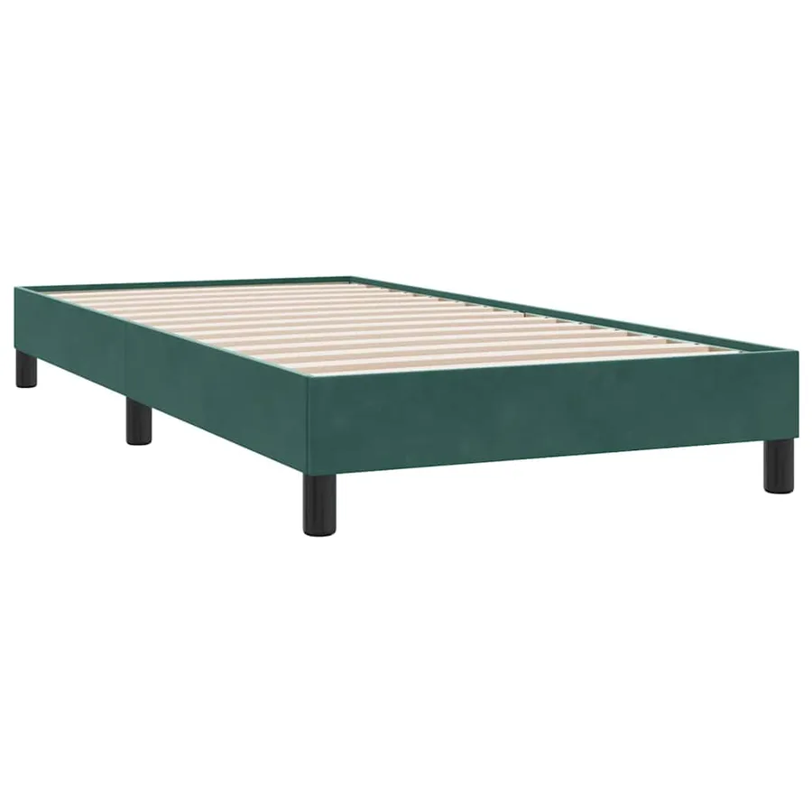 Sommier à lattes de lit et matelas vert foncé 80x210 cm velours - 5