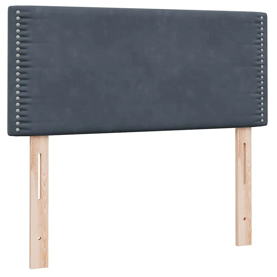 Sommier à lattes de lit et matelas gris foncé 90x210 cm velours - 7