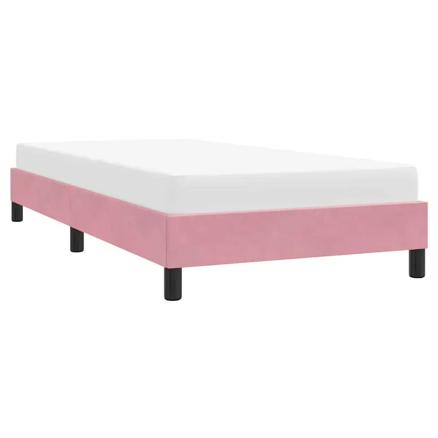 Cadre de lit sans matelas rose 80x210 cm velours - 4