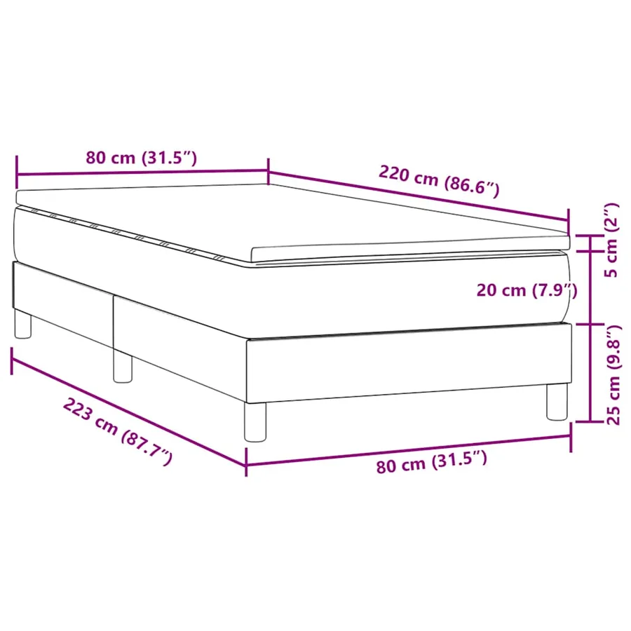 Sommier à lattes de lit et matelas vert foncé 80x220 cm velours - 11