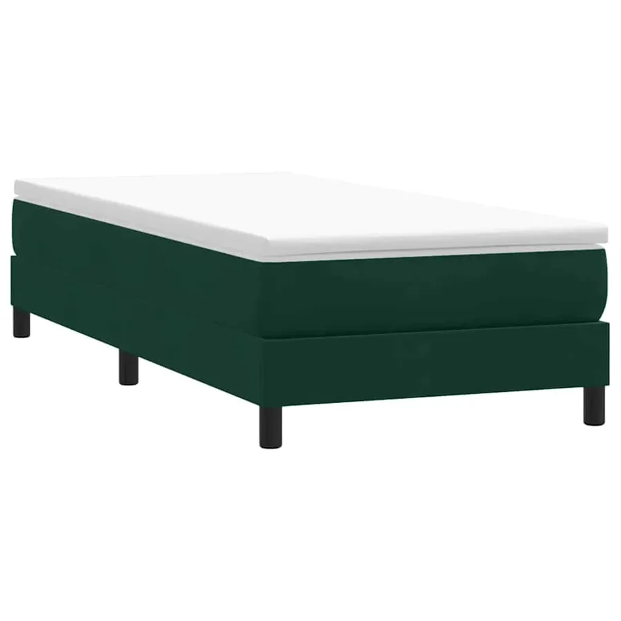 Sommier à lattes de lit et matelas vert foncé 80x220 cm velours - 5