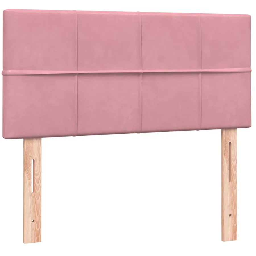 Sommier à lattes de lit avec matelas rose 80x210 cm velours - 7
