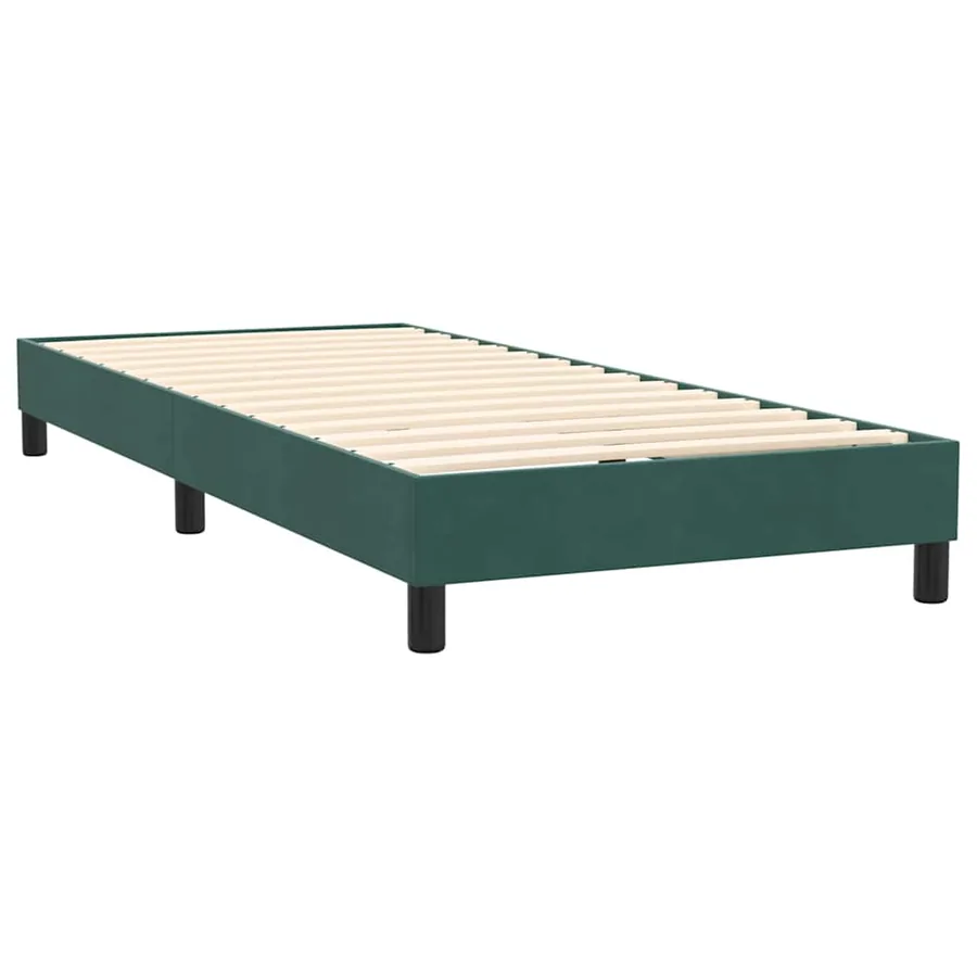 Sommier à lattes de lit et matelas vert foncé 80x220 cm velours - 5