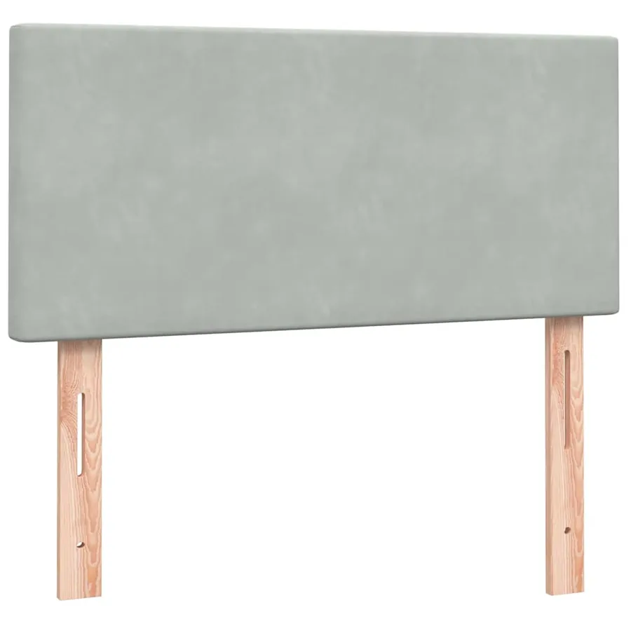 Sommier à lattes de lit et matelas gris clair 80x210 cm velours - 7