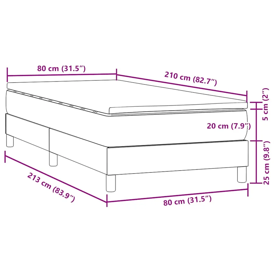 Sommier à lattes de lit et matelas bleu foncé 80x210 cm velours - 11