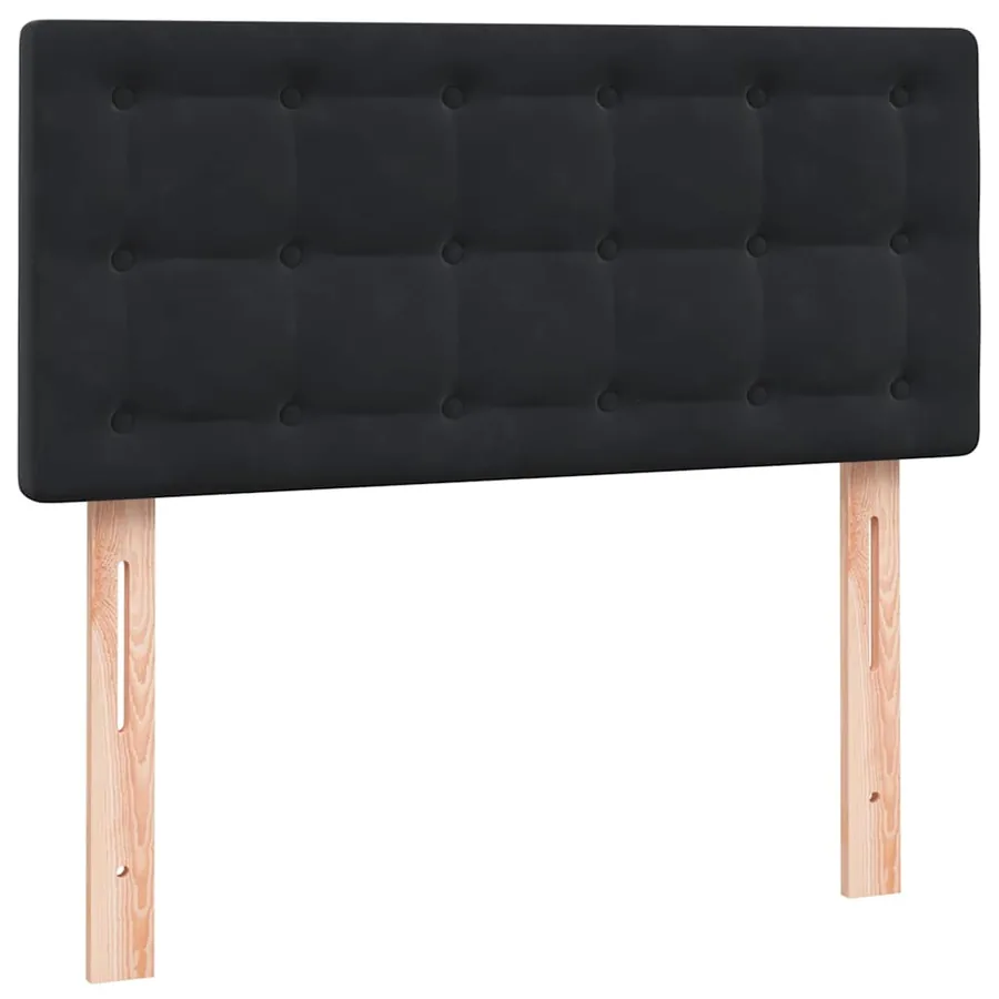 Sommier à lattes de lit avec matelas noir 80x210 cm velours - 7