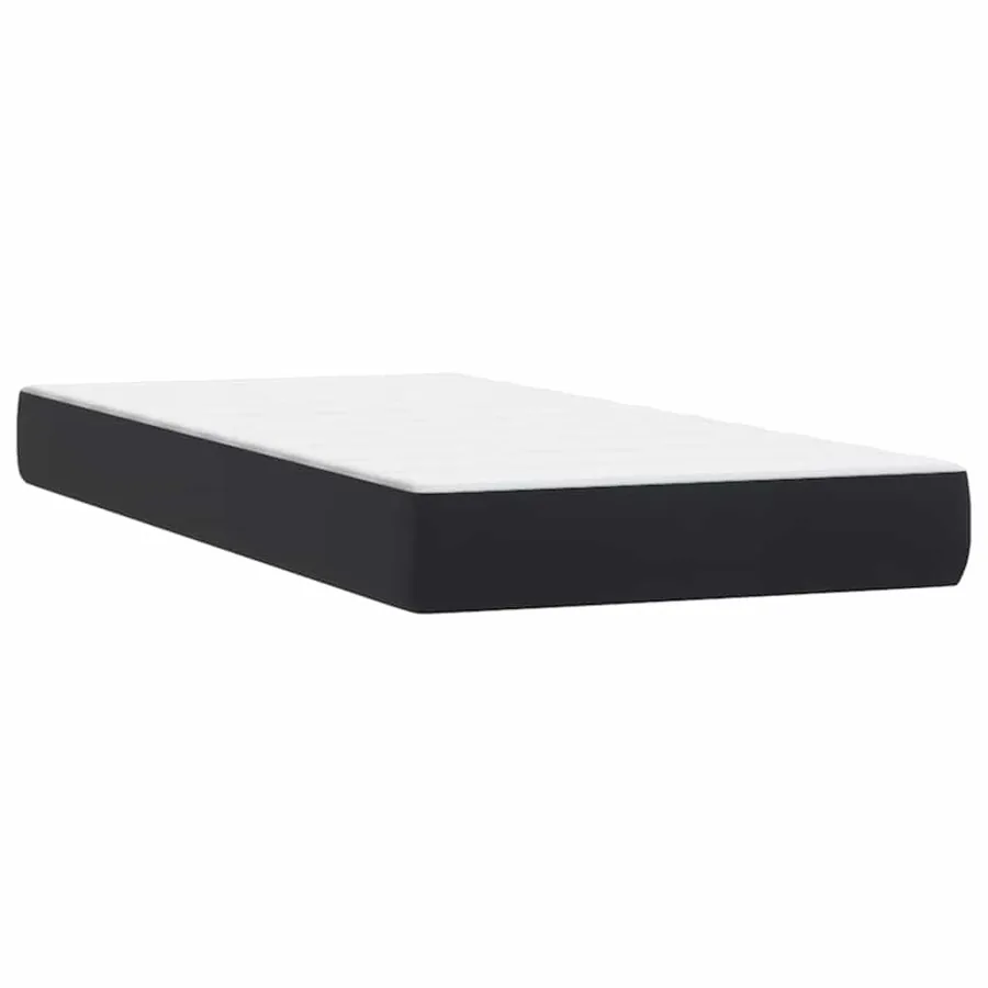 Sommier à lattes de lit avec matelas noir 80x210 cm velours - 6