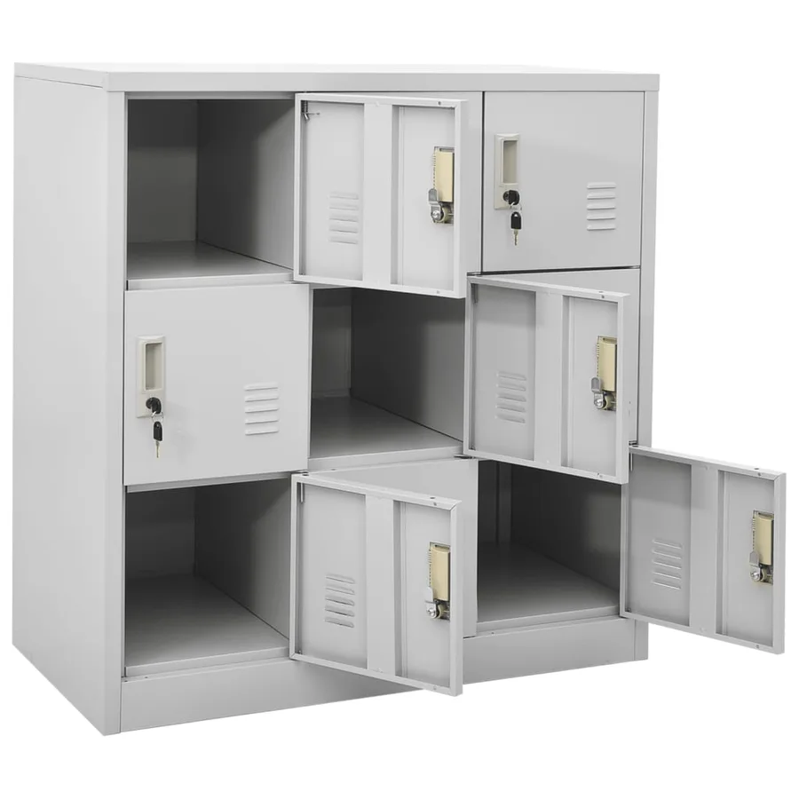 Armoire à casiers Gris clair 90x45x92,5 cm Acier - 5