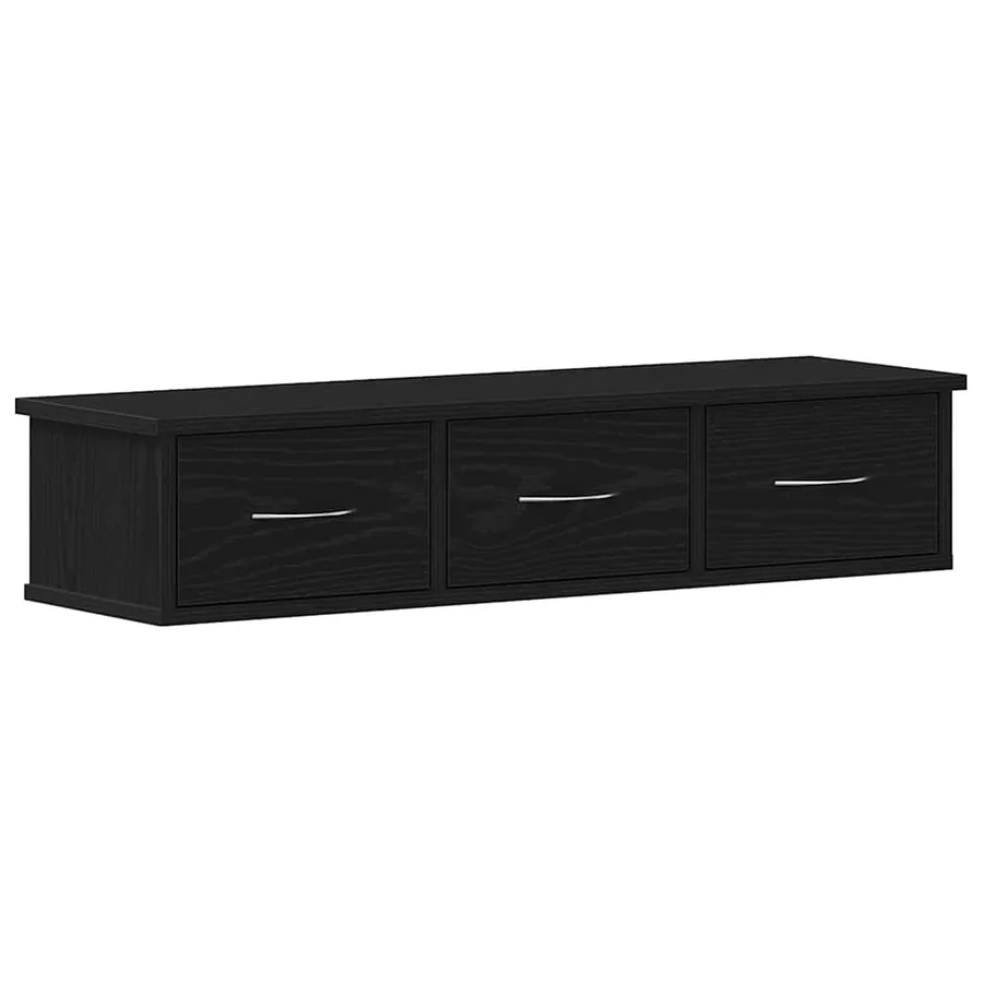 Armoire murale chêne noir 88x26x18,5 cm bois d'ingénierie - 2