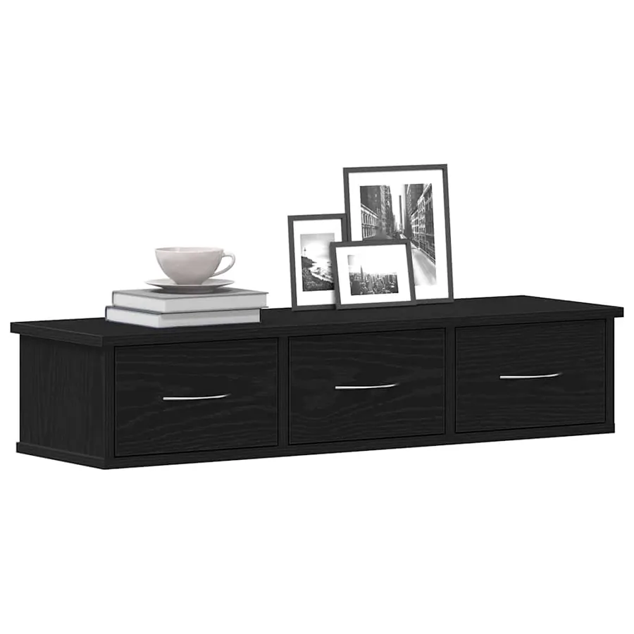 Armoire murale chêne noir 88x26x18,5 cm bois d'ingénierie - 4