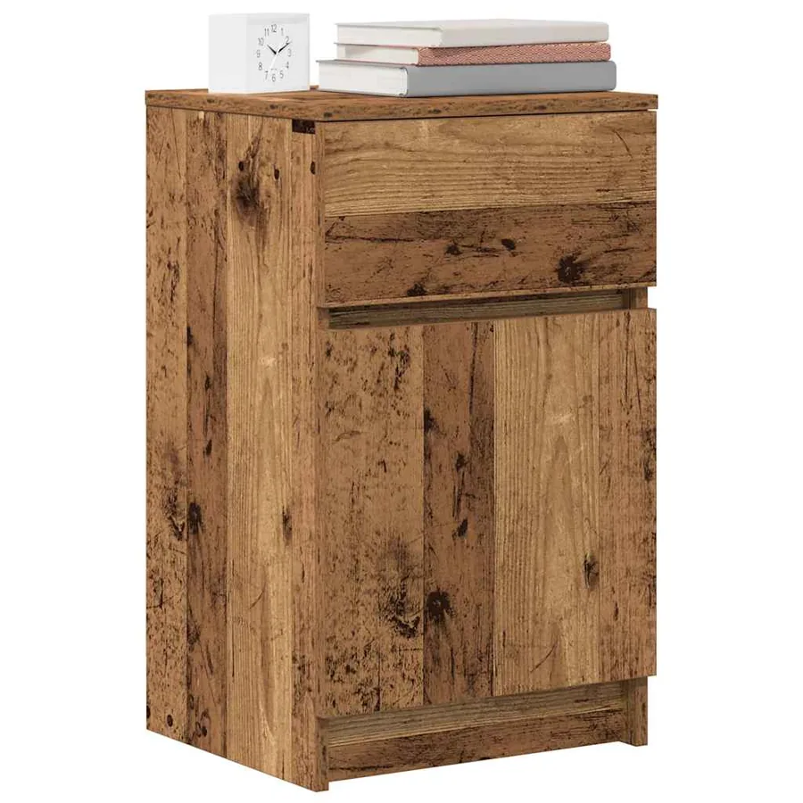 Tables de chevet 2 pcs vieux bois 39x35x65 cm bois d'ingénierie - 4