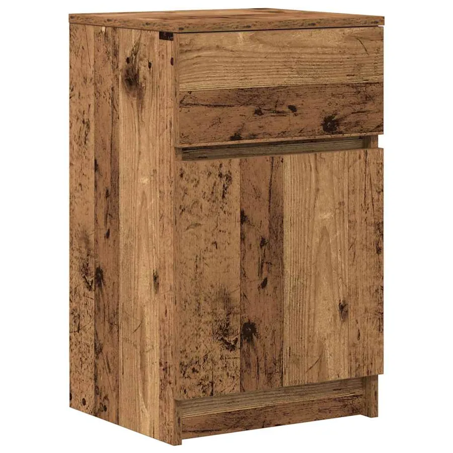 Tables de chevet 2 pcs vieux bois 39x35x65 cm bois d'ingénierie - 5
