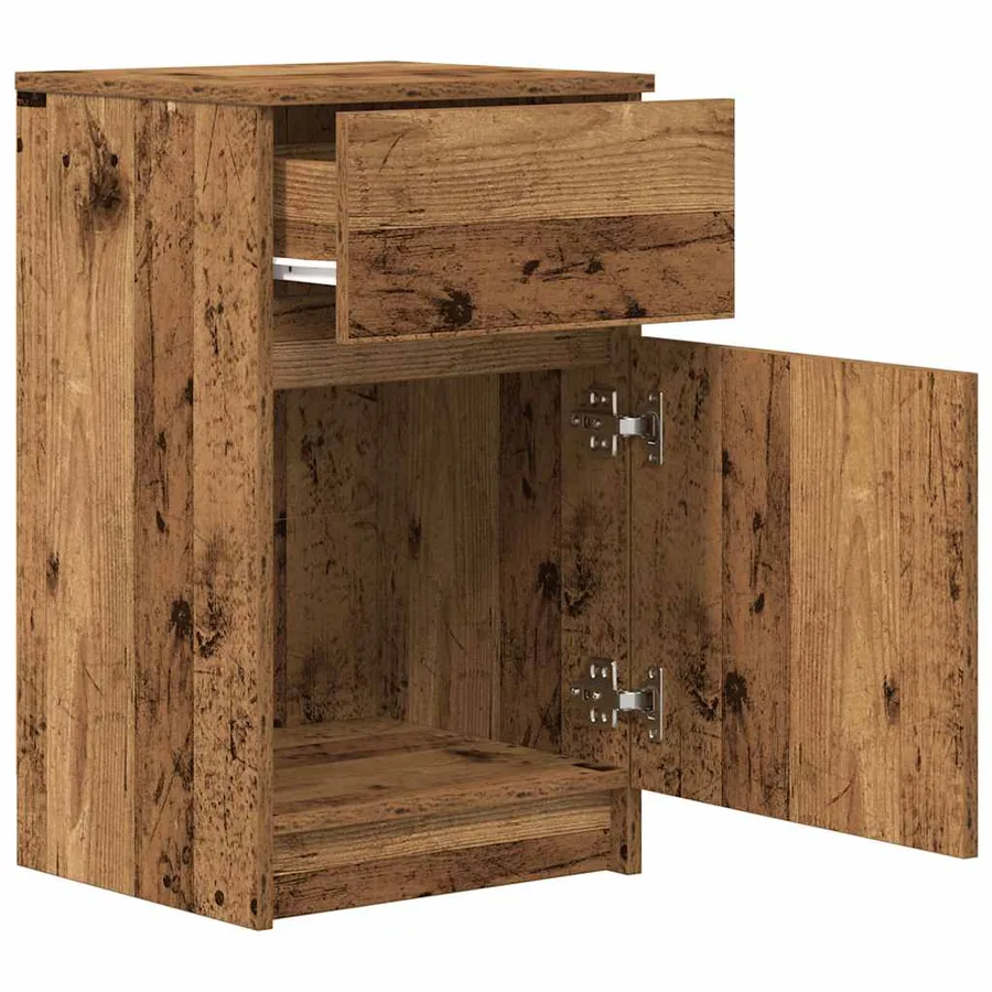 Tables de chevet 2 pcs vieux bois 39x35x65 cm bois d'ingénierie - 6