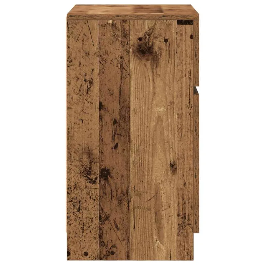 Tables de chevet 2 pcs vieux bois 39x35x65 cm bois d'ingénierie - 8