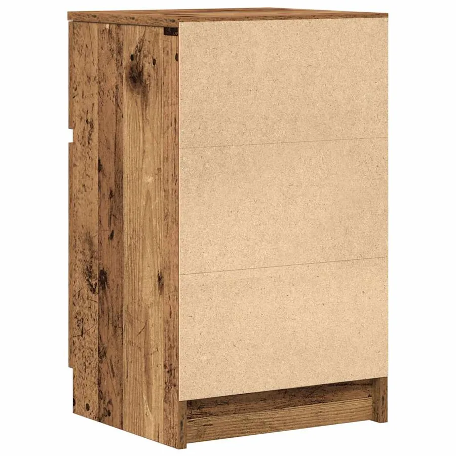 Tables de chevet 2 pcs vieux bois 39x35x65 cm bois d'ingénierie - 9